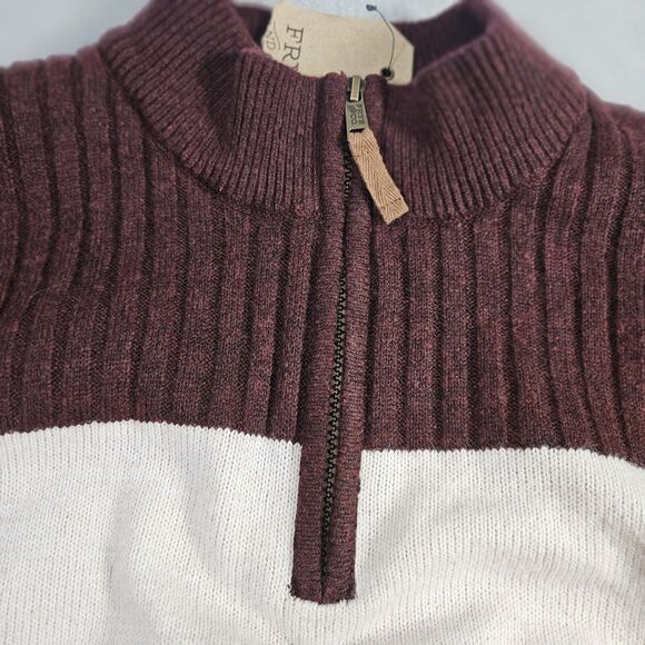NWT Frey Mens Tight Knit Sweater Sz L 1/4 Zip Cozy Cabin Academia Casual Preppy - Picture 5 of 10
